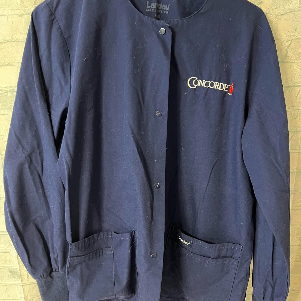 Concorde  Blue Long Sleeve Button Down Scrub Jacket